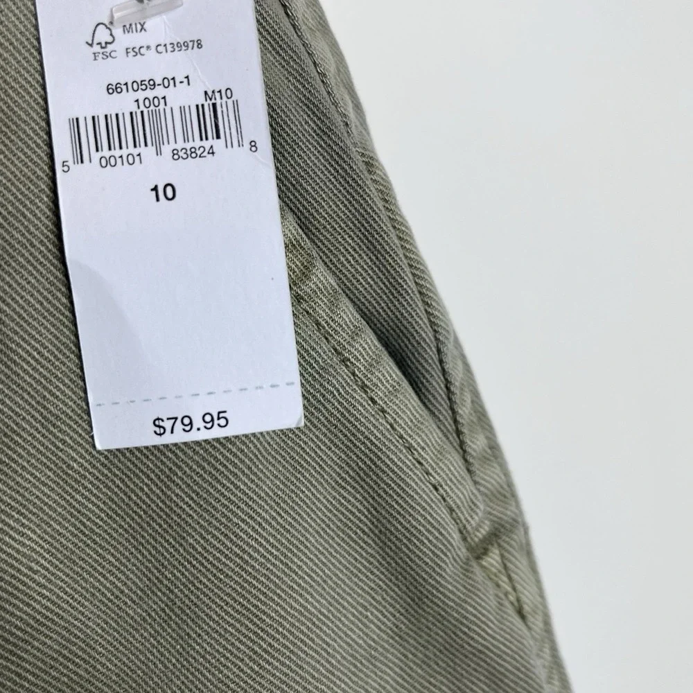 Gap Loose Khaki Cargo Pants Green Womens 10 Baggy Utility Wide Leg Grunge 90s - Picture 3 of 7